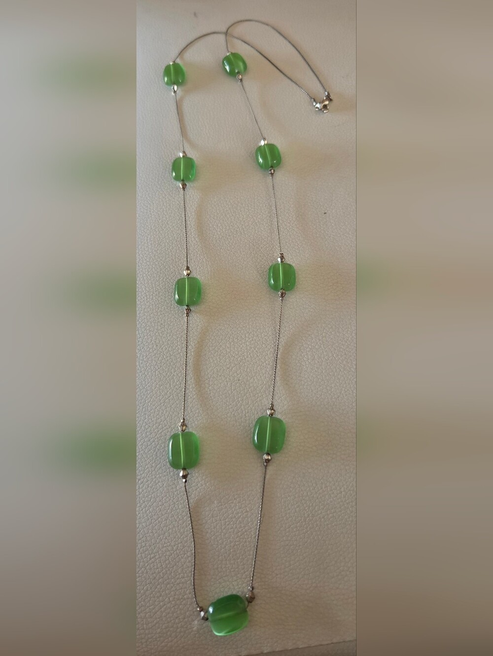 "Morgan" 24" Vintage Station Necklace 925 & Glass Beads